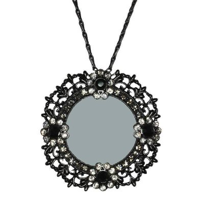 (image for) Black or Red Crystal Magnifying Glass Necklace