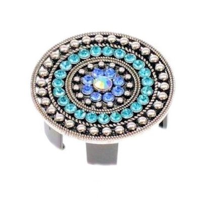 (image for) Popover Cover Blue Crystal Badge Holder or Lanyard