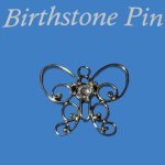 (image for) April Birthstone Butterfly Lapel Pin