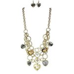 (image for) Golden Heart's Desire Necklace & Earrings Jewelry Set