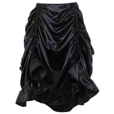(image for) Black Enchantress Draped Panel Long Skirt