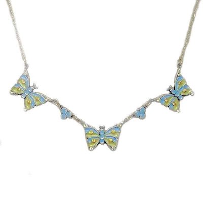 (image for) Butterfly Necklace with Opal Gemstones