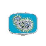 (image for) Teal Tear Drop Small Metal Pillbox by Spring Street Design