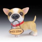(image for) Chihuahua Dog Figurine Huge Head Welcome Sign