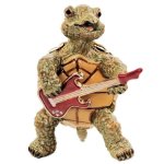 (image for) Playing Guitar Turtle Figurine Trinket Box by Keren Kopal
