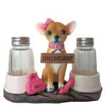 (image for) Chihuahua Dog Figurine Spicy Girl Salt & Pepper Holder