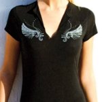 (image for) Angel Love Rhinestone Shirt Black by Sabrina Barnett