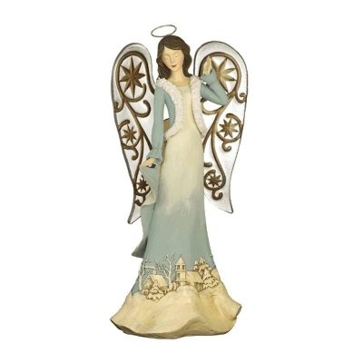 (image for) Glass Wings Winter Wonderland Christmas Angel Figurine