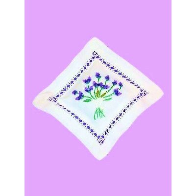 (image for) Purple Flower Design Handmade Linen Sachet Pillow