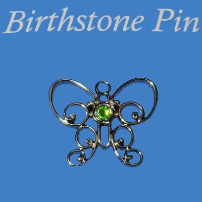(image for) August Birthstone Butterfly Lapel Pin