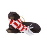 (image for) Dachshund Dog Figurine Dressed Up Christmas Ornament