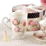 (image for) Antique Vintage Rose Footed Tea Cup