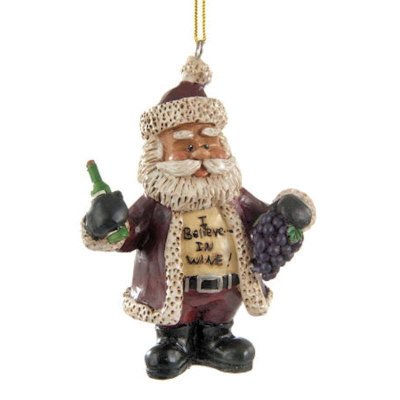 (image for) Drinking Wine Christmas Ornament Santa Figurine