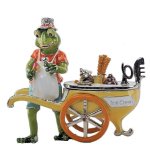 (image for) Ice Cream Man Frog Figurine Trinket Box by Keren Kopal