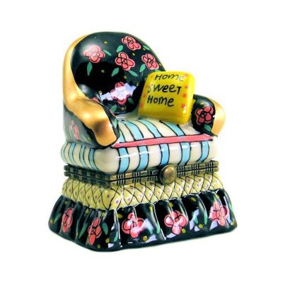 (image for) Flower Covered Arm Chair Trinket Box