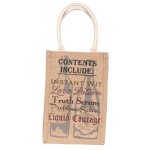 (image for) Burlap Wine Bottle Tote Bag for Two Bottles