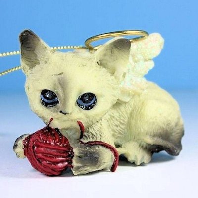 (image for) Siamese Cat Angel Ornament Cat Figurine