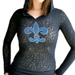 (image for) Fleur de Lis Rhinestone Hoodie Shirt by Sabrina Barnett