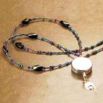 (image for) Popover Base Beaded Bronze Necklace Badge Holder or Lanyard
