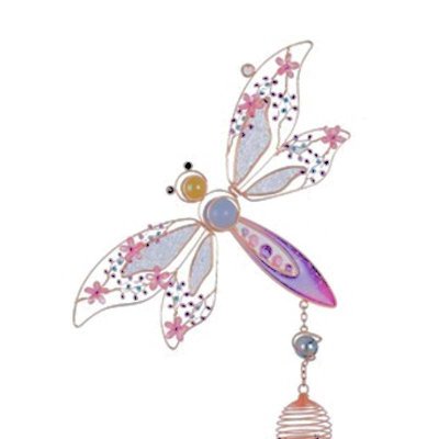 (image for) Stained Glass Dragonfly Wind Chime Garden Ornament