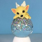 (image for) Chihuahua Dog Angel Figurine Light Up Glitter Globe