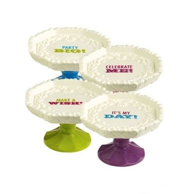 (image for) Happy Birthday Cupcake Pedestal Serving Plate