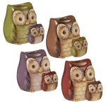 (image for) Crimson Hollow Owl Figurine Toothpick Holder