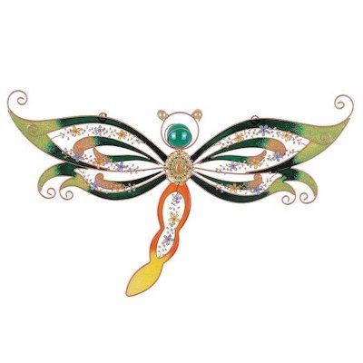 (image for) Dragonfly Figurine in Stained Glass Wall Art