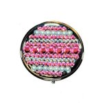 (image for) Pink Crystals & Pearl Beads Round Metal Pillbox