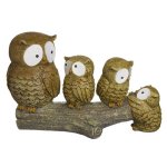 (image for) Owl Family Parent & Babies Garden Figurine