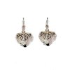 (image for) Filigree 3D Silver Heart Necklace & Earrings Jewelry Set