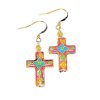 (image for) Cloisonne Cross & Crystal Beaded Earrings