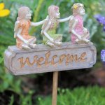 (image for) Welcome Trio Sign Fairy Garden Figurine