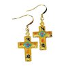 (image for) Cloisonne Cross & Crystal Beaded Earrings