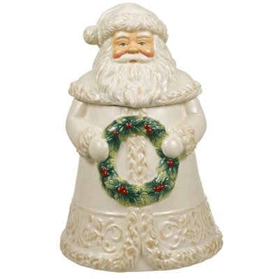 (image for) Snowy Santa Figurine Christmas Cookie Jar