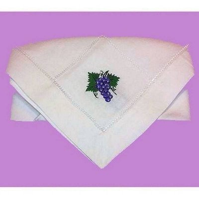 (image for) Grape Design Handmade Hand Embroidered Linen Napkin