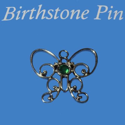 (image for) May Birthstone Butterfly Lapel Pin