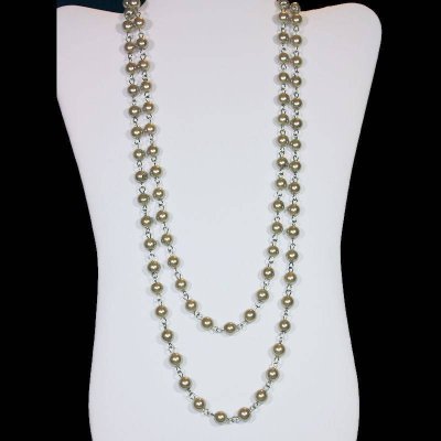 (image for) Champagne Extra Long Glass Beaded Necklace