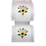 (image for) Sunflower Design Handmade Linen Toilet Paper Holder