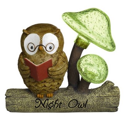 (image for) Night Owl Glowing Garden Figurine