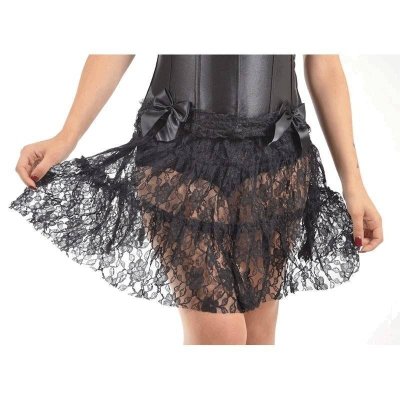 (image for) Sheer Rose Black Lace Skirt