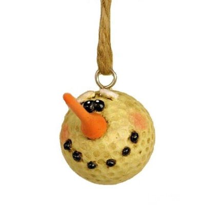 (image for) Golf Ball Snowman Figurine Christmas Ornament