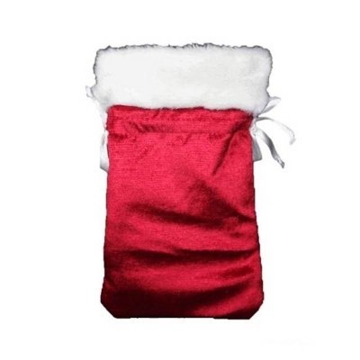 (image for) Christmas Red & White Plush Gift Bag