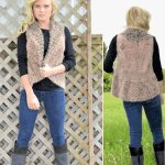 (image for) Skirted Tan & Black Sleeveless Sweater Vest