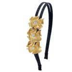 (image for) Gold & Crystal Flowers Headband by Spring Street Design