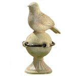 (image for) Bird Garden Figurine on Pedestal with Metal Ring