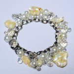 (image for) Genuine Mother of Pearl & Crystal Charms Bracelet