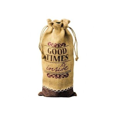 (image for) Good Times Inside Burlap Wine Gift Bag