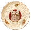 (image for) Crimson Hollow Owl Serving Plate & Metal Stand
