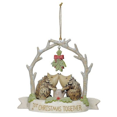 (image for) First Christmas Together Ornament Hedgehog Figurine